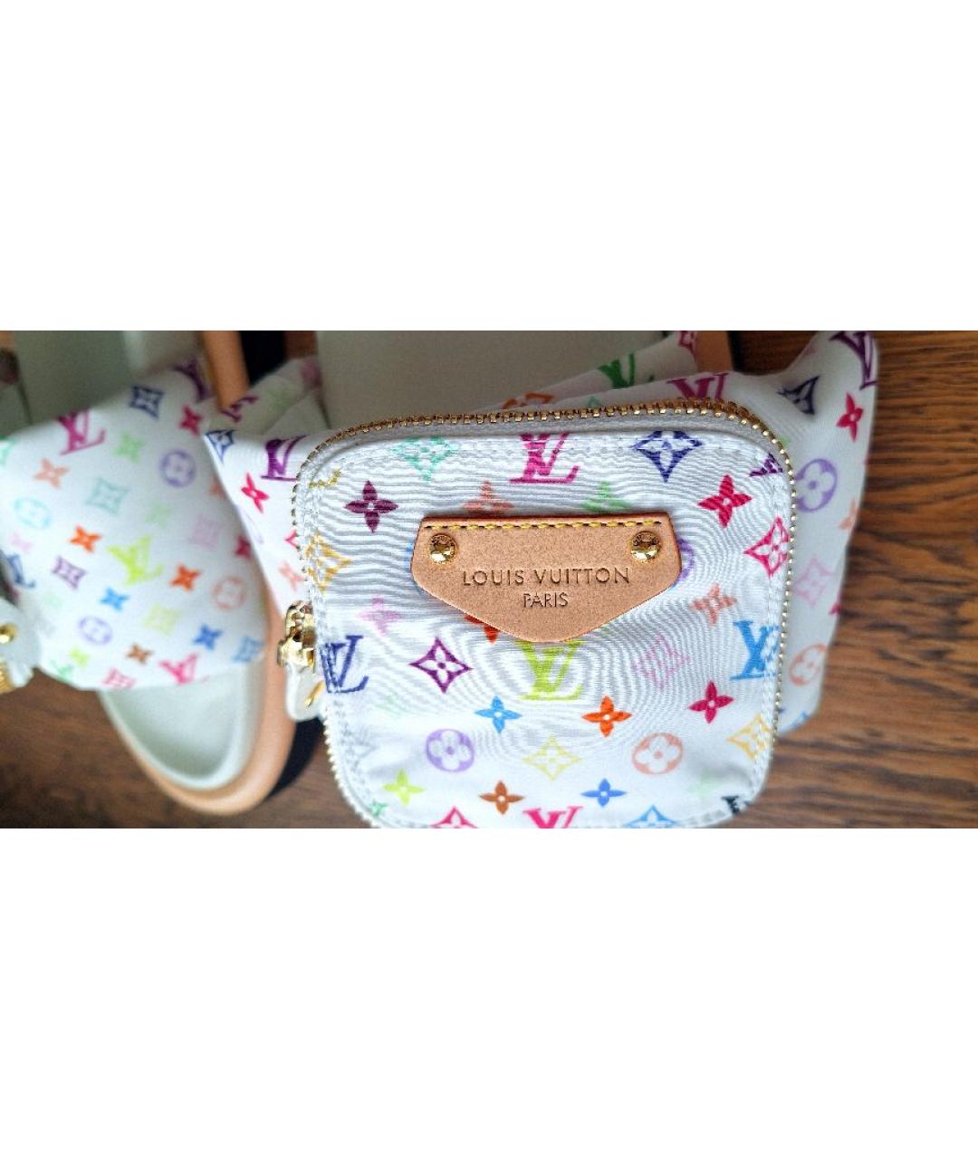 LOUIS VUITTON Белые текстильные шлепанцы, фото 5