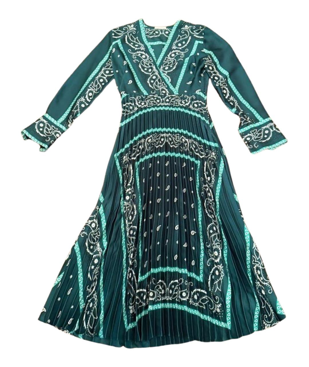 SANDRO Зеленые хлопковое повседневное платье, фото 1