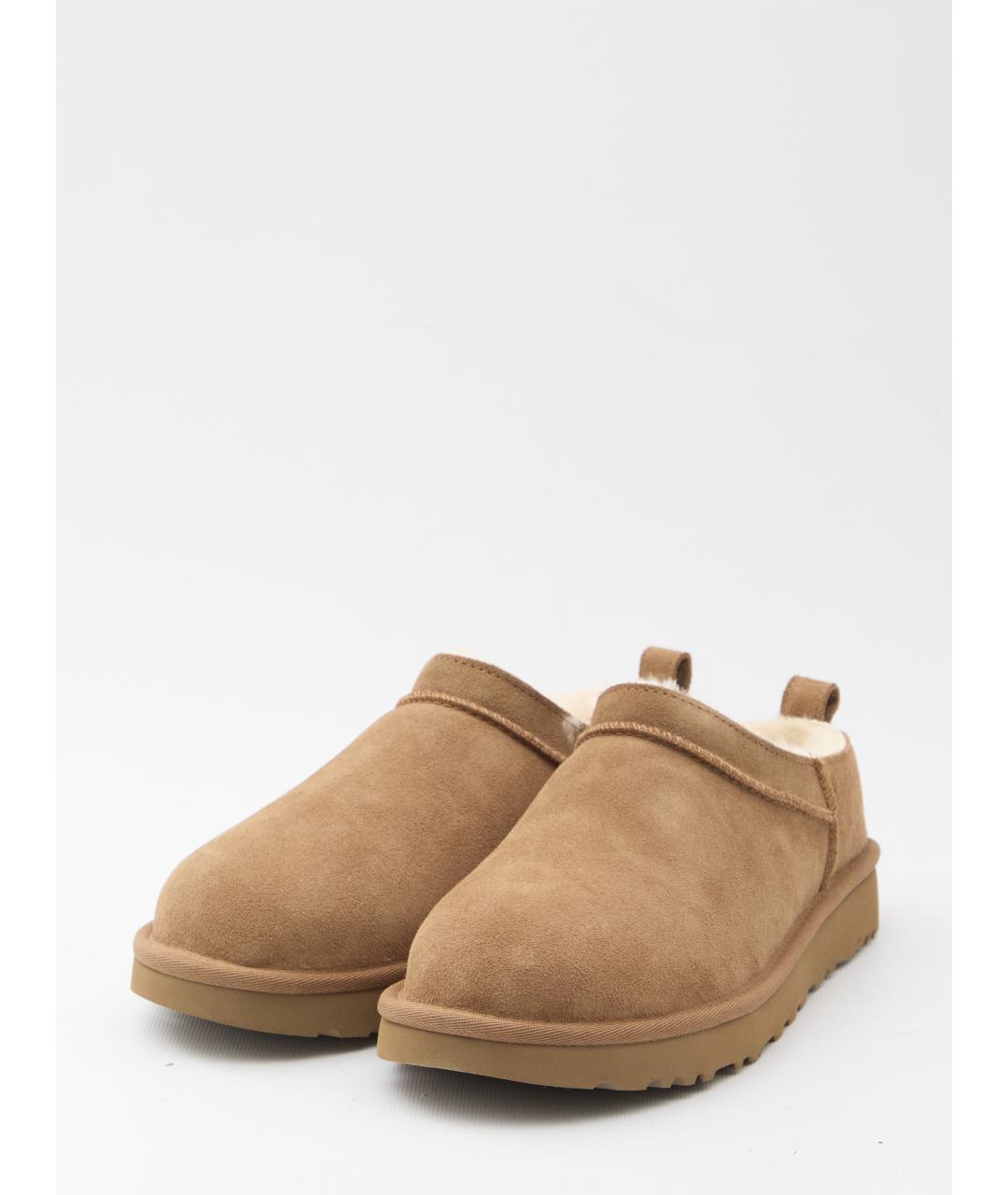 UGG AUSTRALIA Коричневые кожаные сабо, фото 2