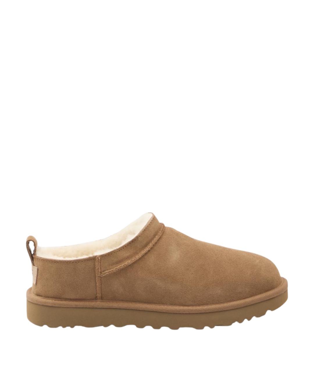 UGG AUSTRALIA Коричневые кожаные сабо, фото 1