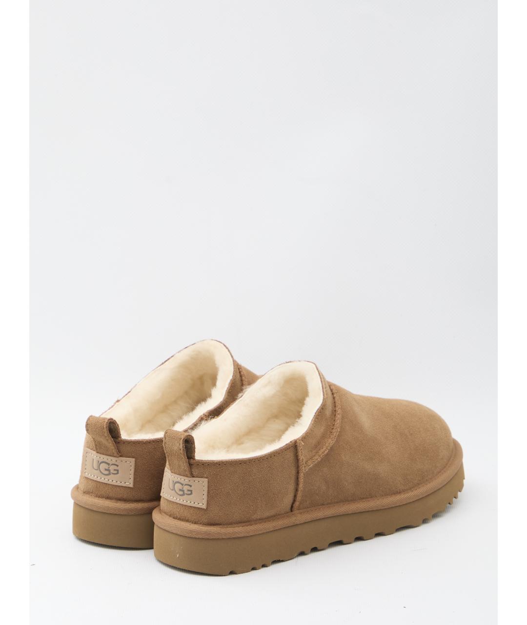 UGG AUSTRALIA Коричневые кожаные сабо, фото 3