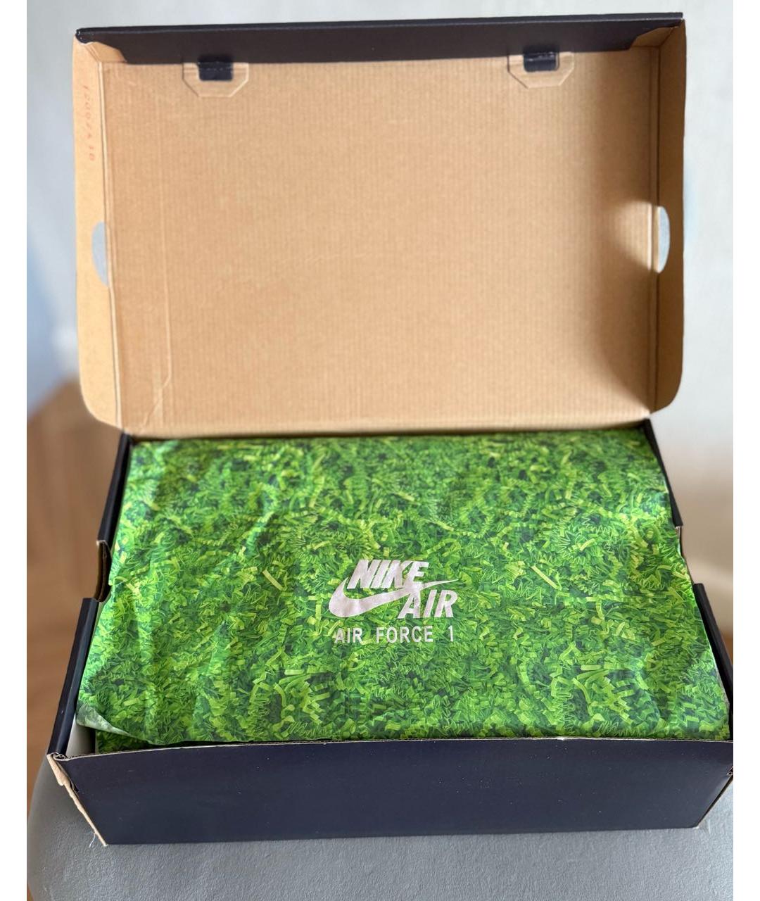 NIKE Бежевые кожаные низкие кроссовки / кеды, фото 7