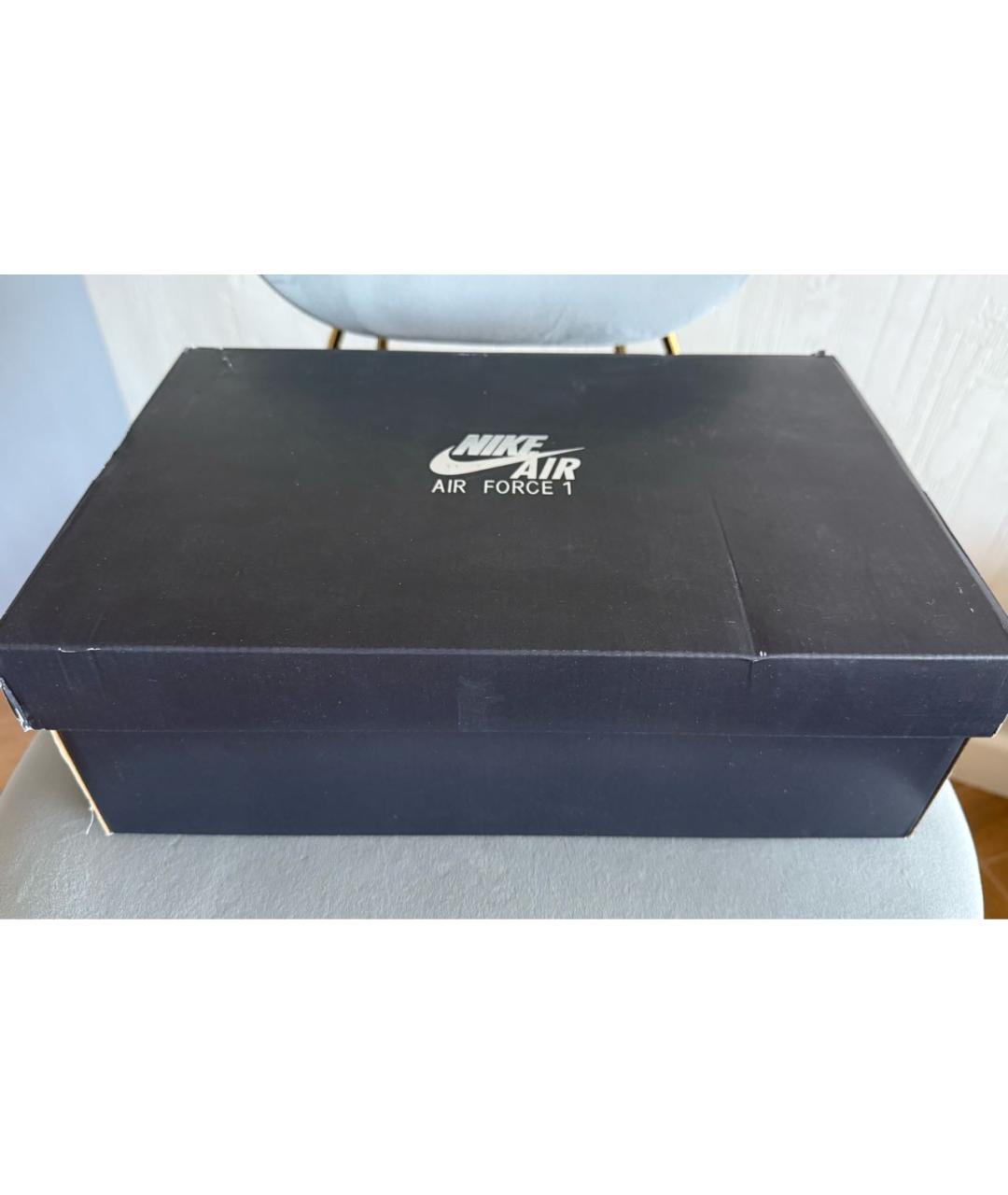 NIKE Бежевые кожаные низкие кроссовки / кеды, фото 6