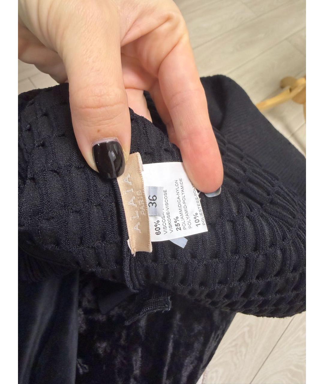 ALAIA Черное вискозное повседневное платье, фото 7