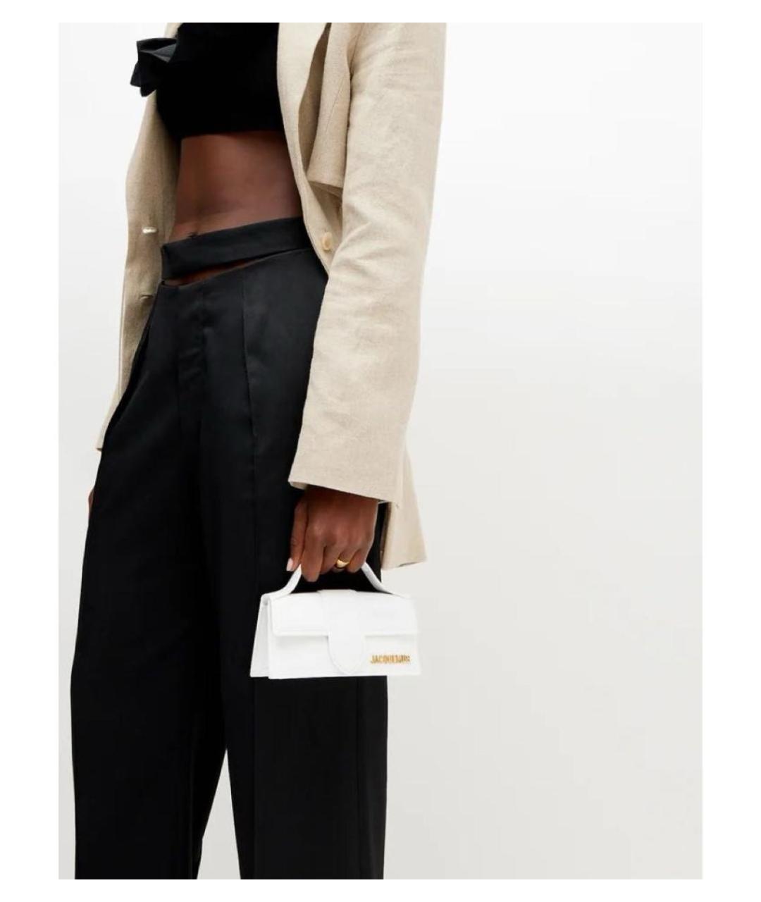 JACQUEMUS Белая кожаная сумка через плечо, фото 7