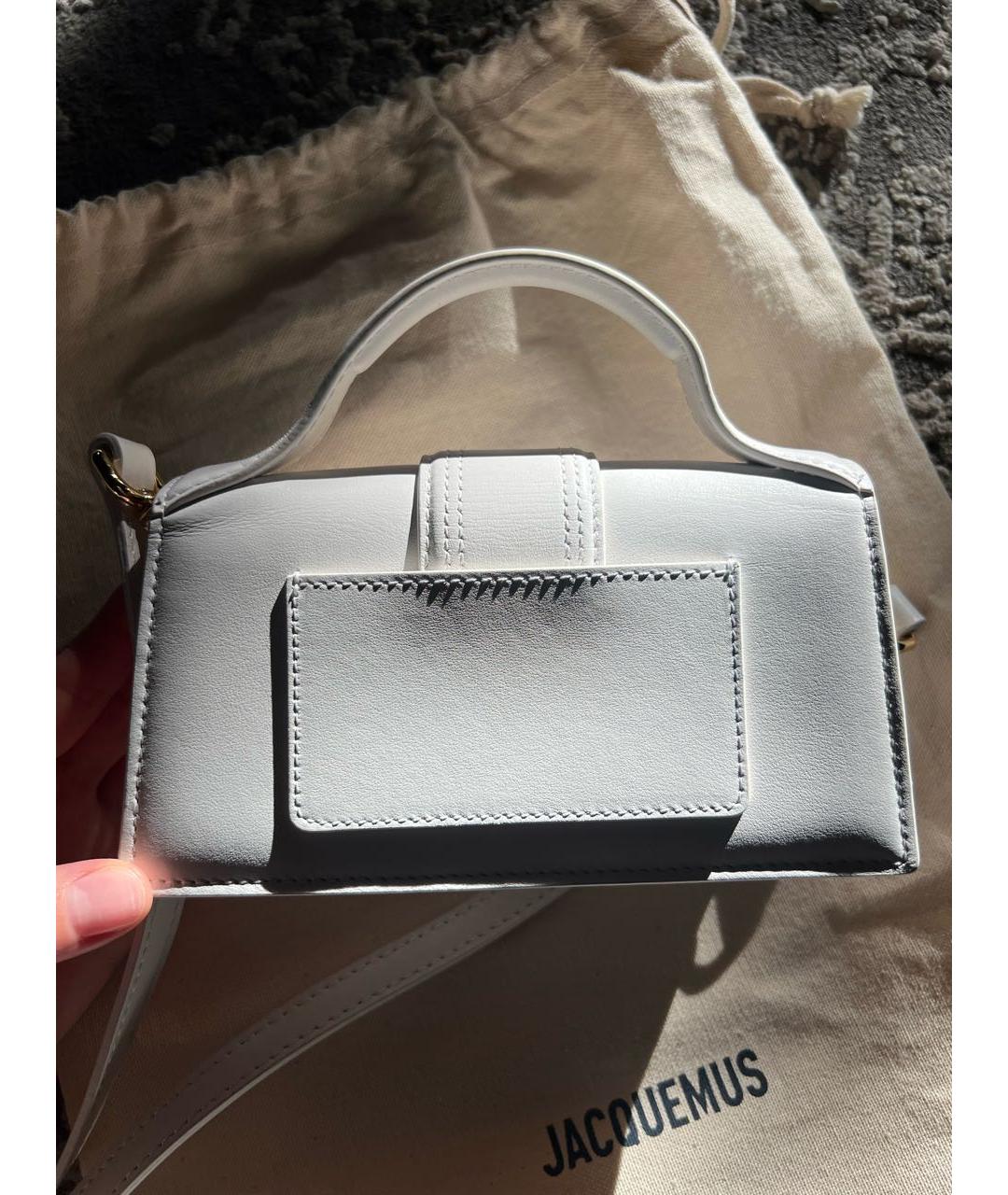 JACQUEMUS Белая кожаная сумка через плечо, фото 3