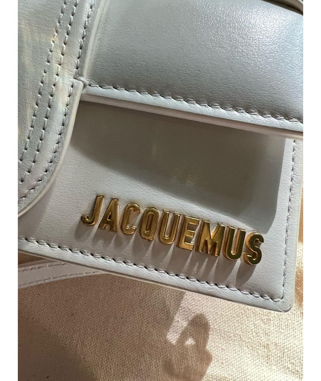 JACQUEMUS Белая кожаная сумка через плечо, фото 4