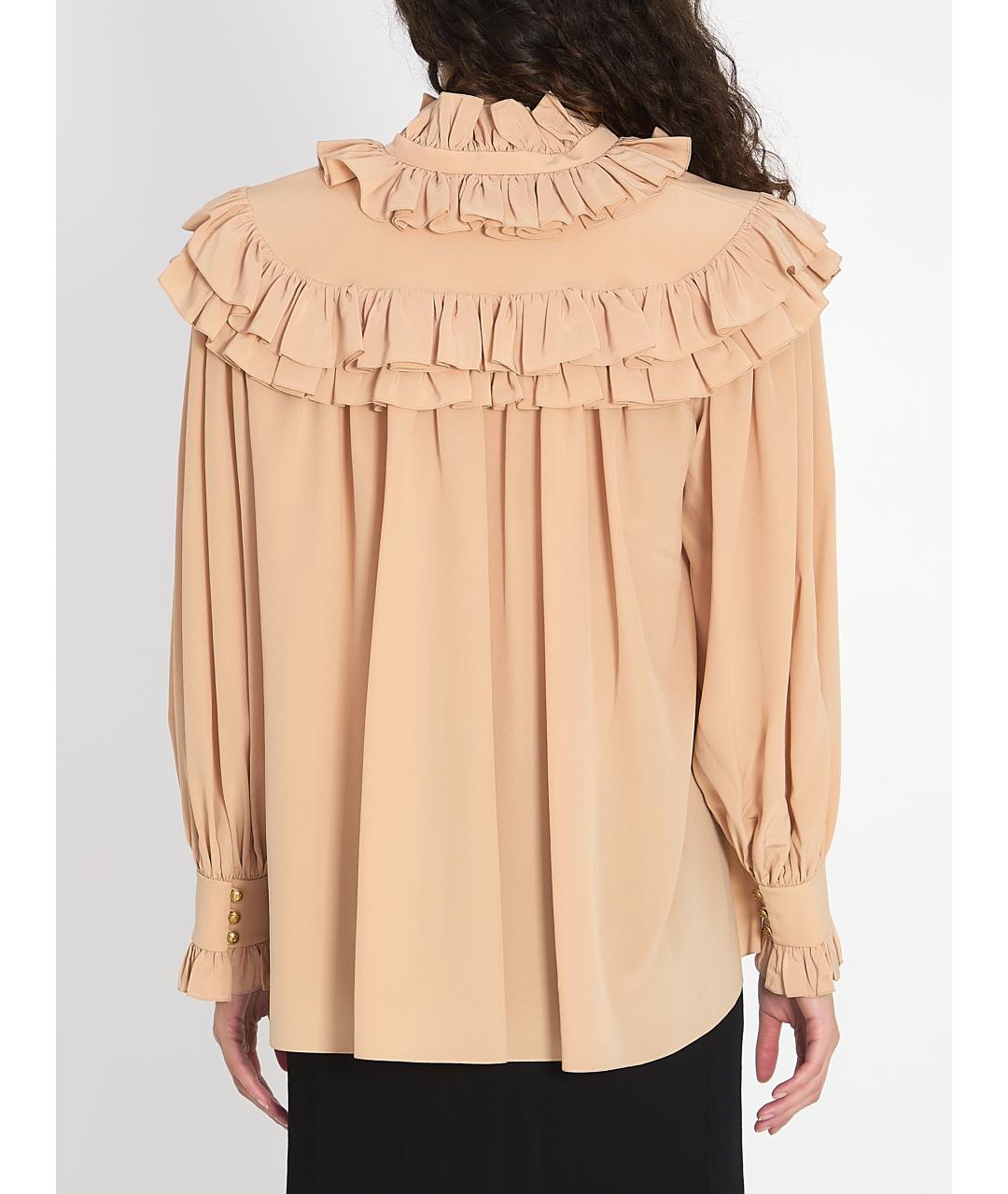 CHLOE Бежевая шелковая блузы, фото 5