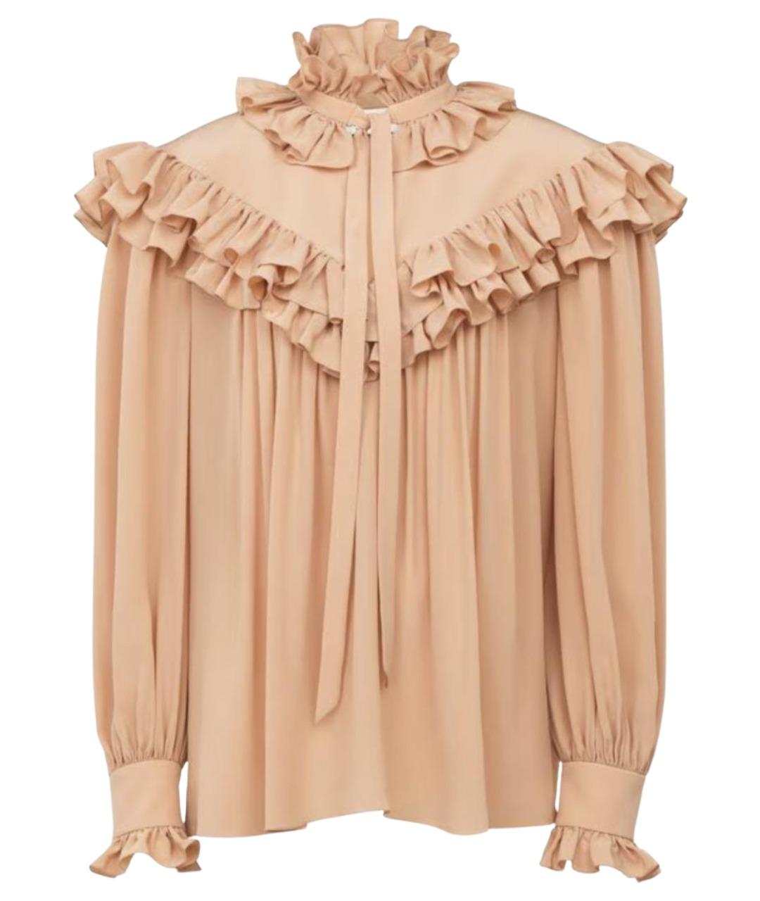 CHLOE Бежевая шелковая блузы, фото 1