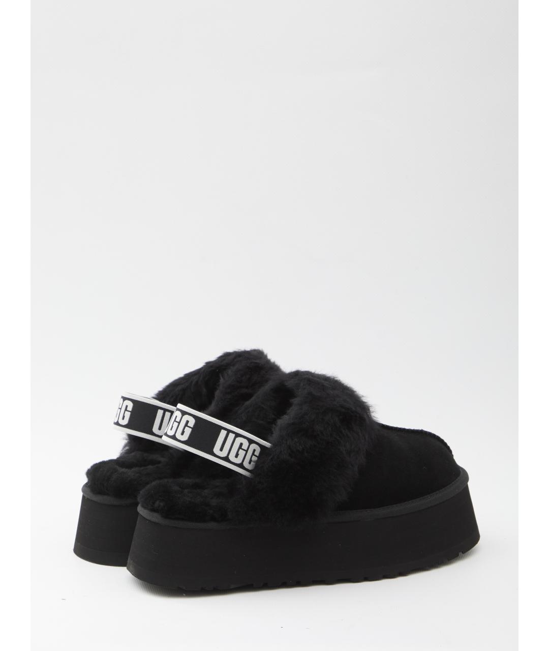 UGG AUSTRALIA Черные кожаные сабо, фото 3