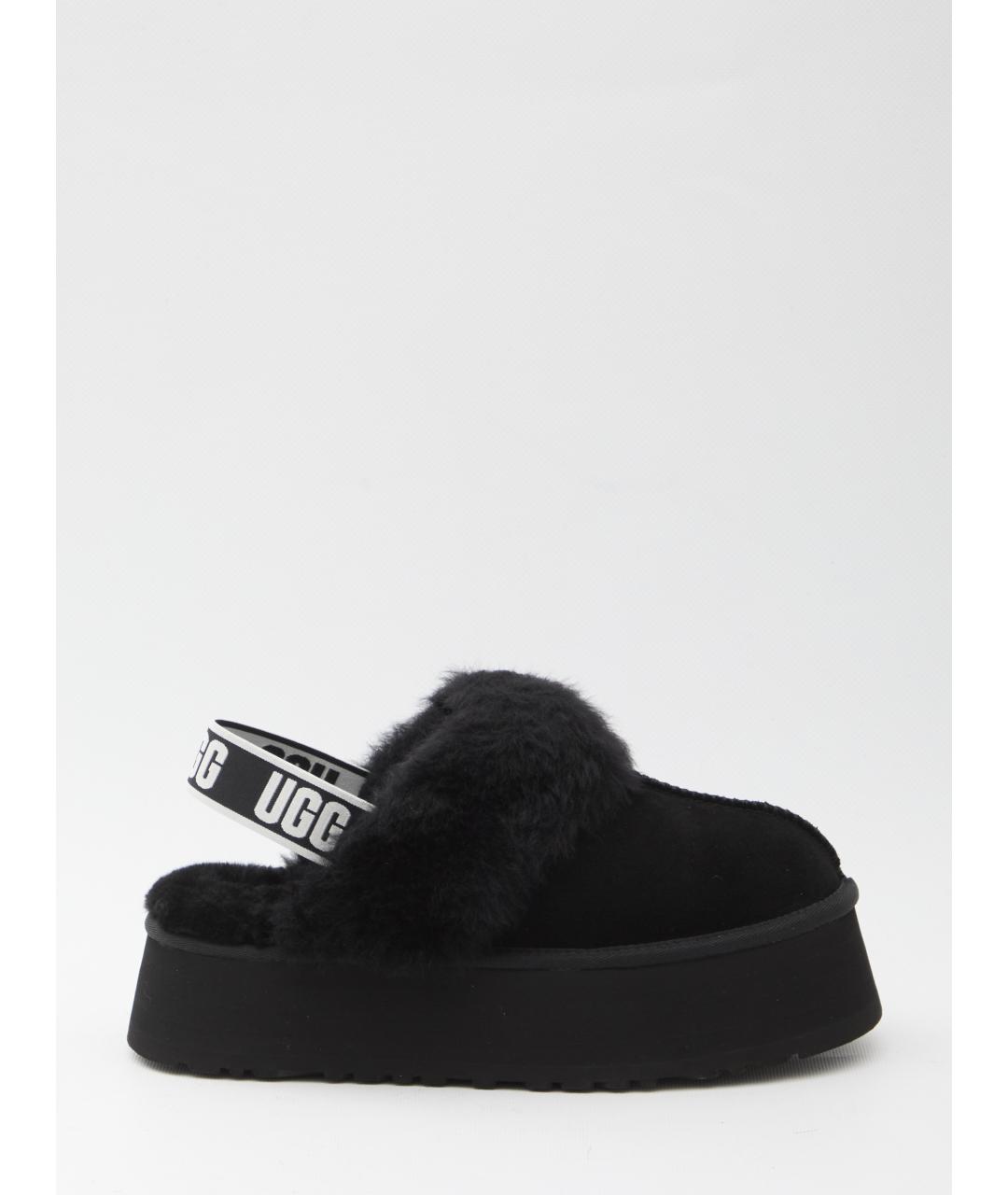 UGG AUSTRALIA Черные кожаные сабо, фото 6