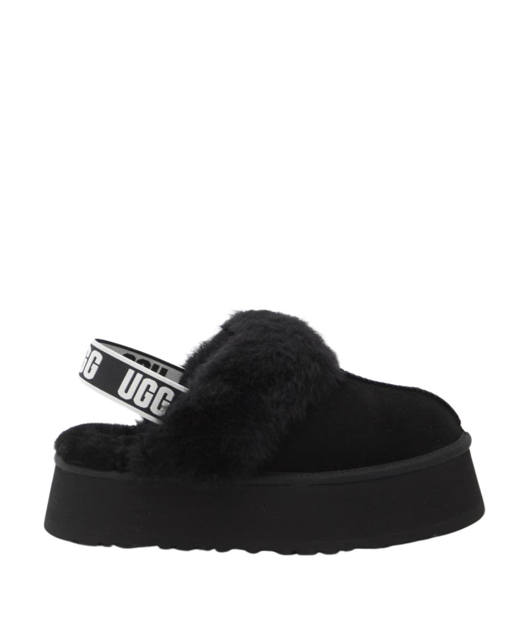 UGG AUSTRALIA Черные кожаные сабо, фото 1