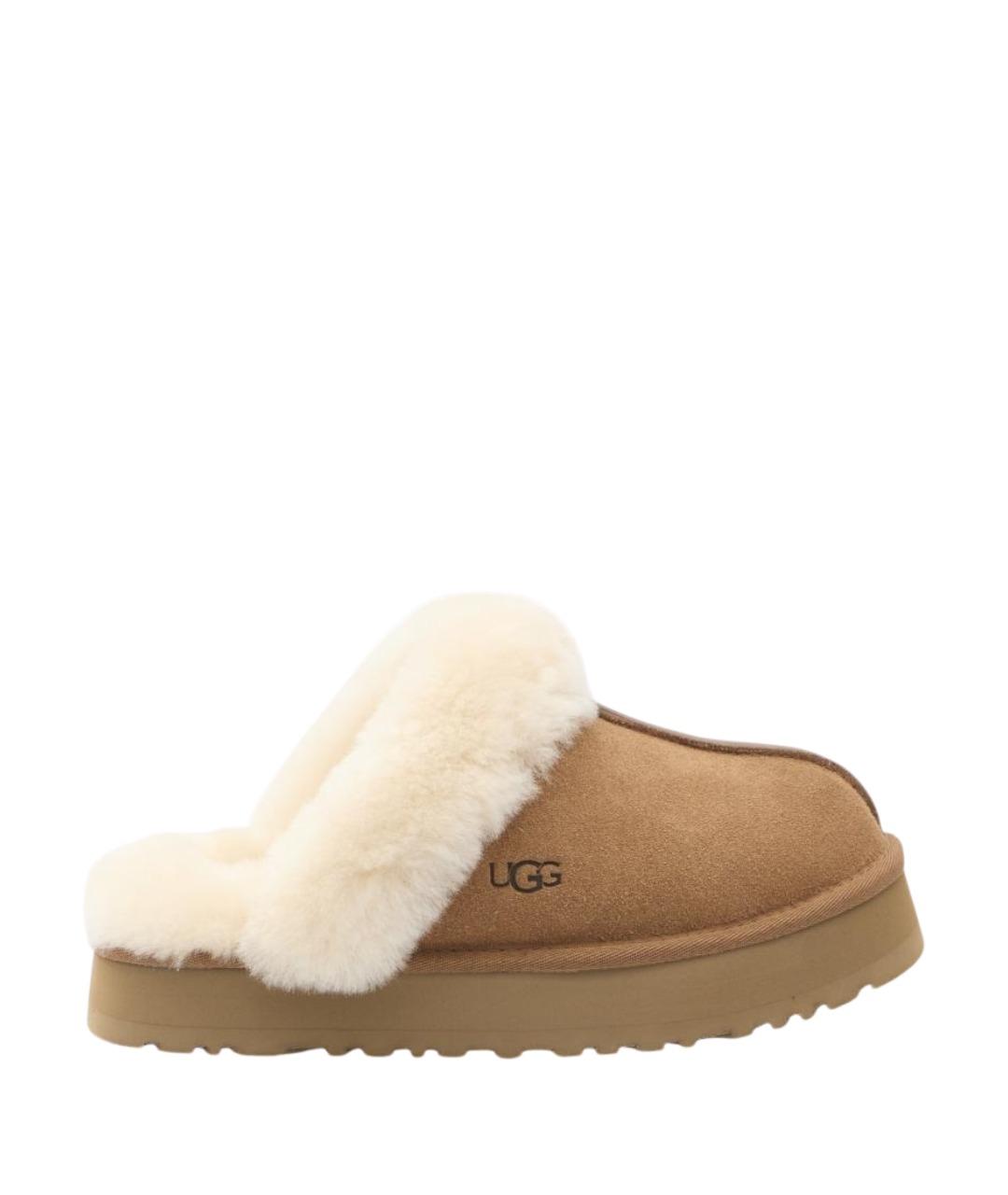 UGG AUSTRALIA Коричневые кожаные сабо, фото 1