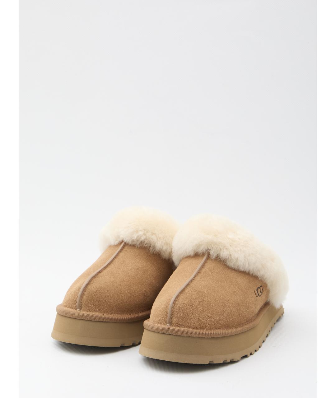 UGG AUSTRALIA Коричневые кожаные сабо, фото 2