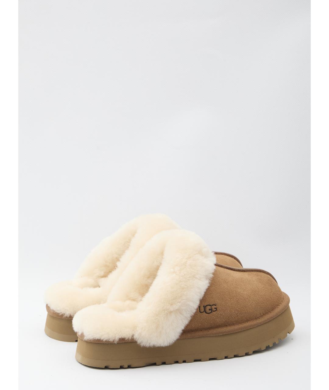 UGG AUSTRALIA Коричневые кожаные сабо, фото 3
