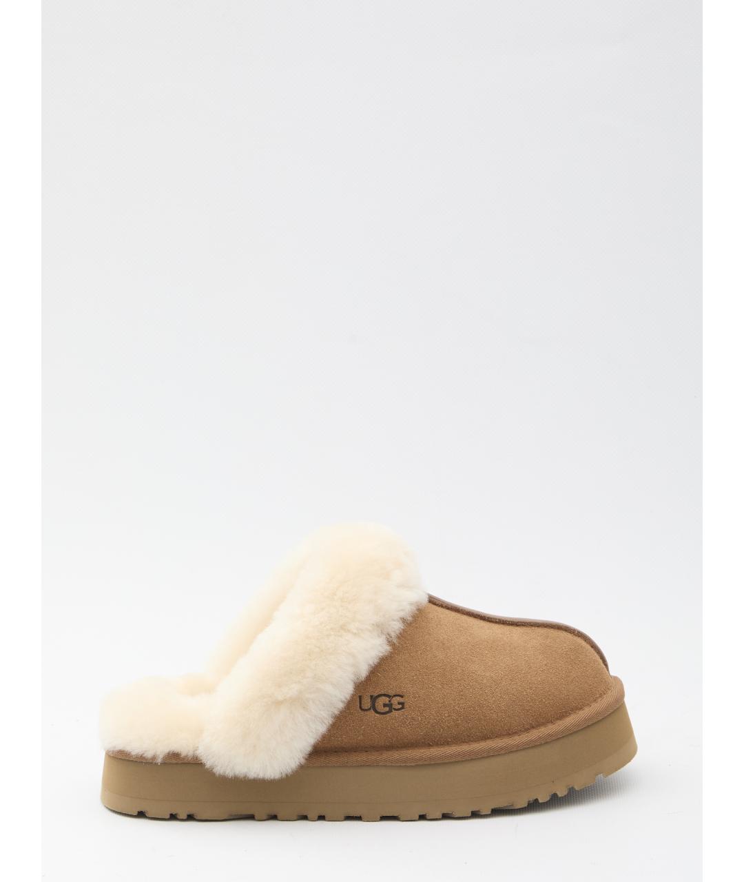 UGG AUSTRALIA Коричневые кожаные сабо, фото 6