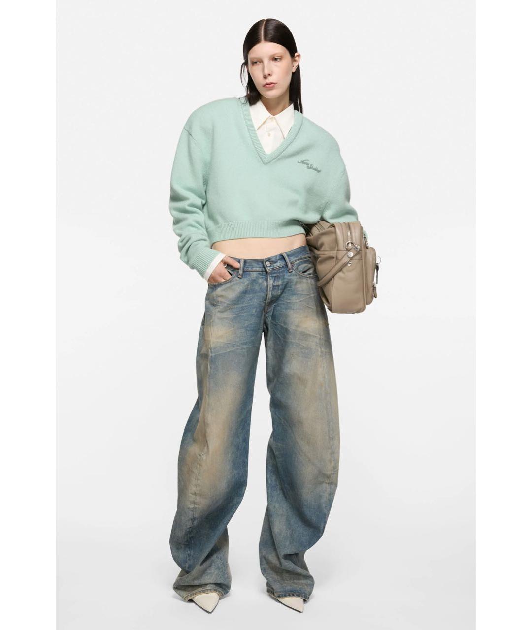 ACNE STUDIOS Бирюзовый шерстяной джемпер / свитер, фото 3