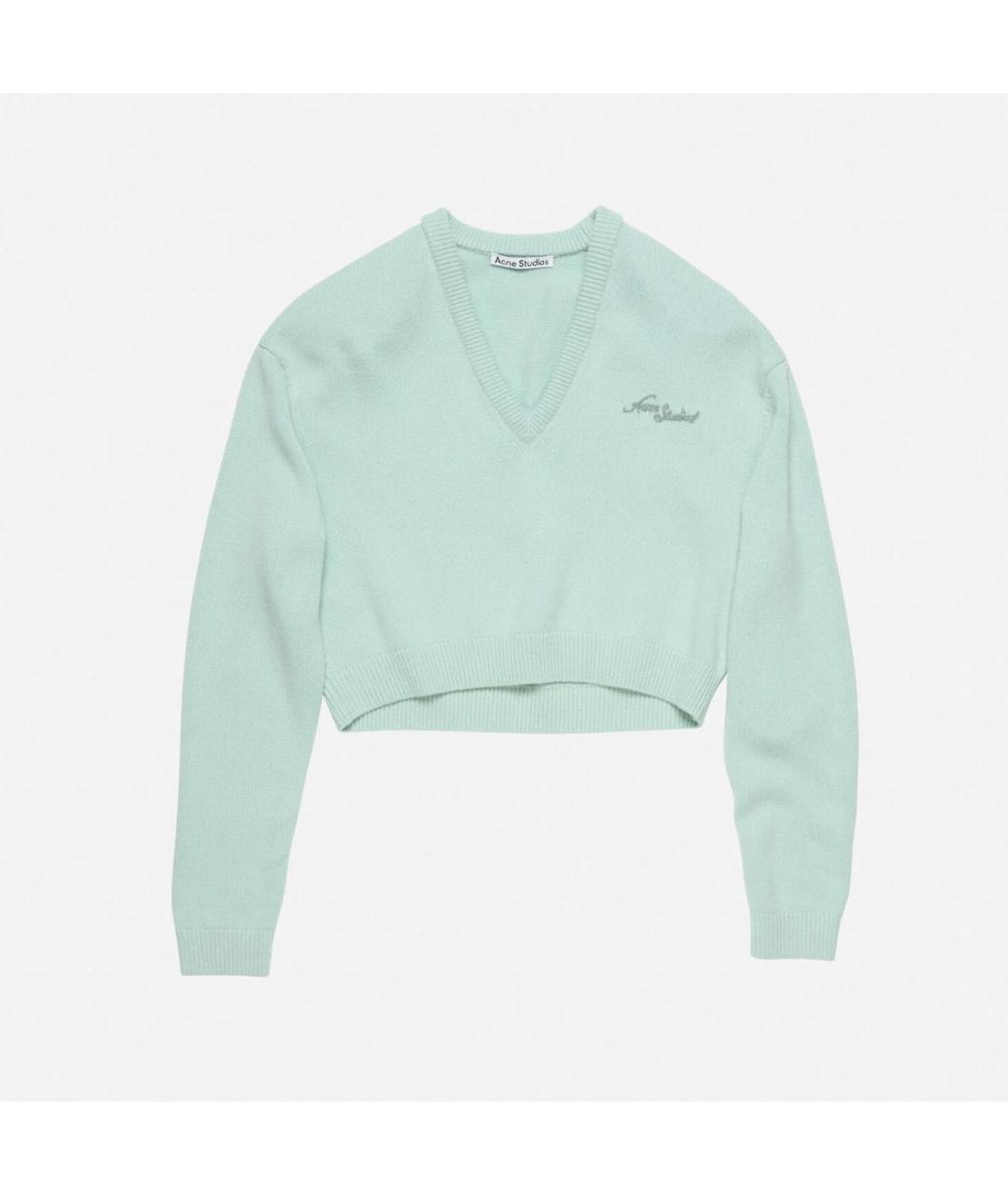 ACNE STUDIOS Бирюзовый шерстяной джемпер / свитер, фото 6