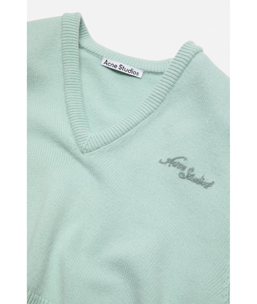 ACNE STUDIOS Бирюзовый шерстяной джемпер / свитер, фото 5