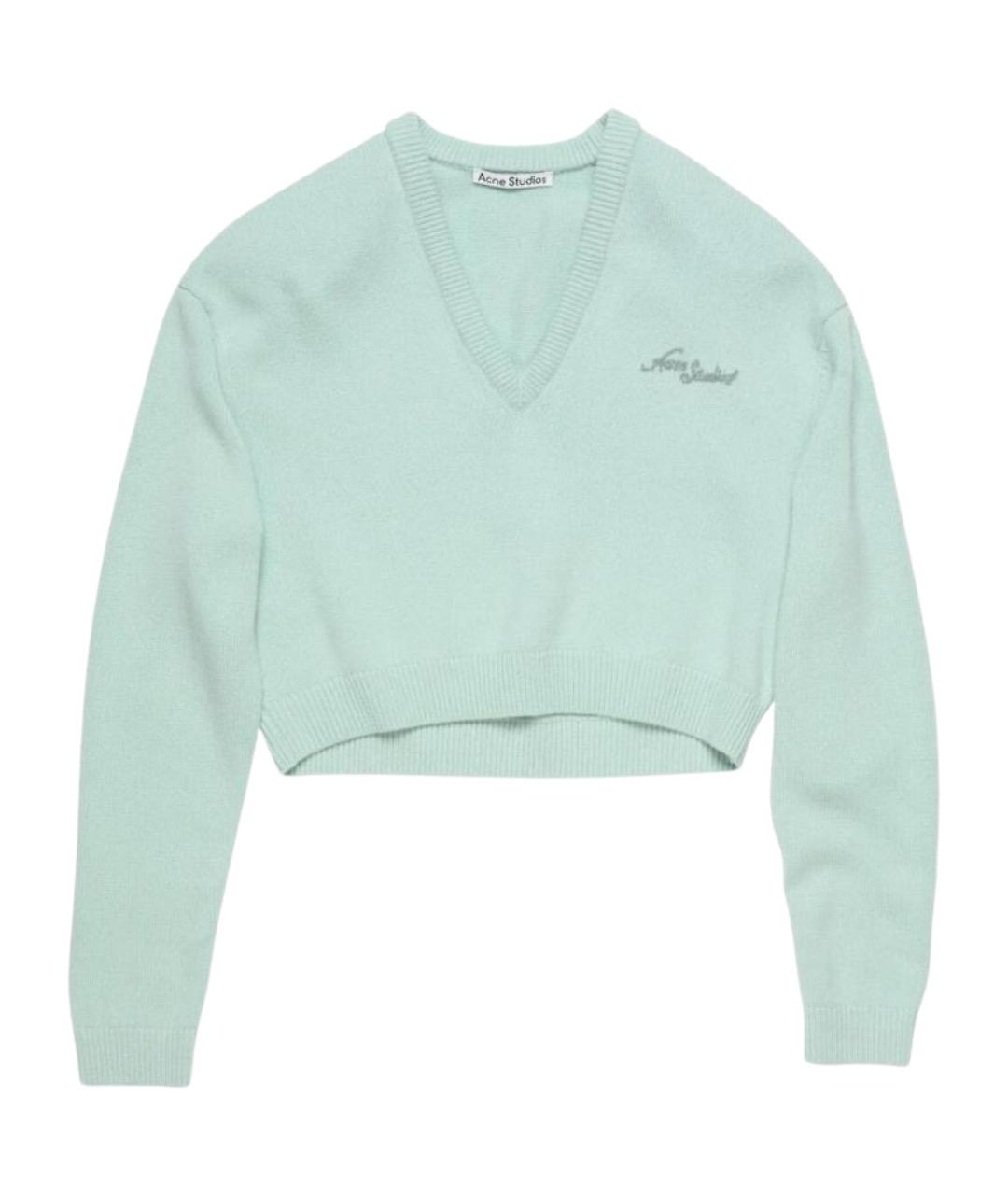 ACNE STUDIOS Бирюзовый шерстяной джемпер / свитер, фото 1