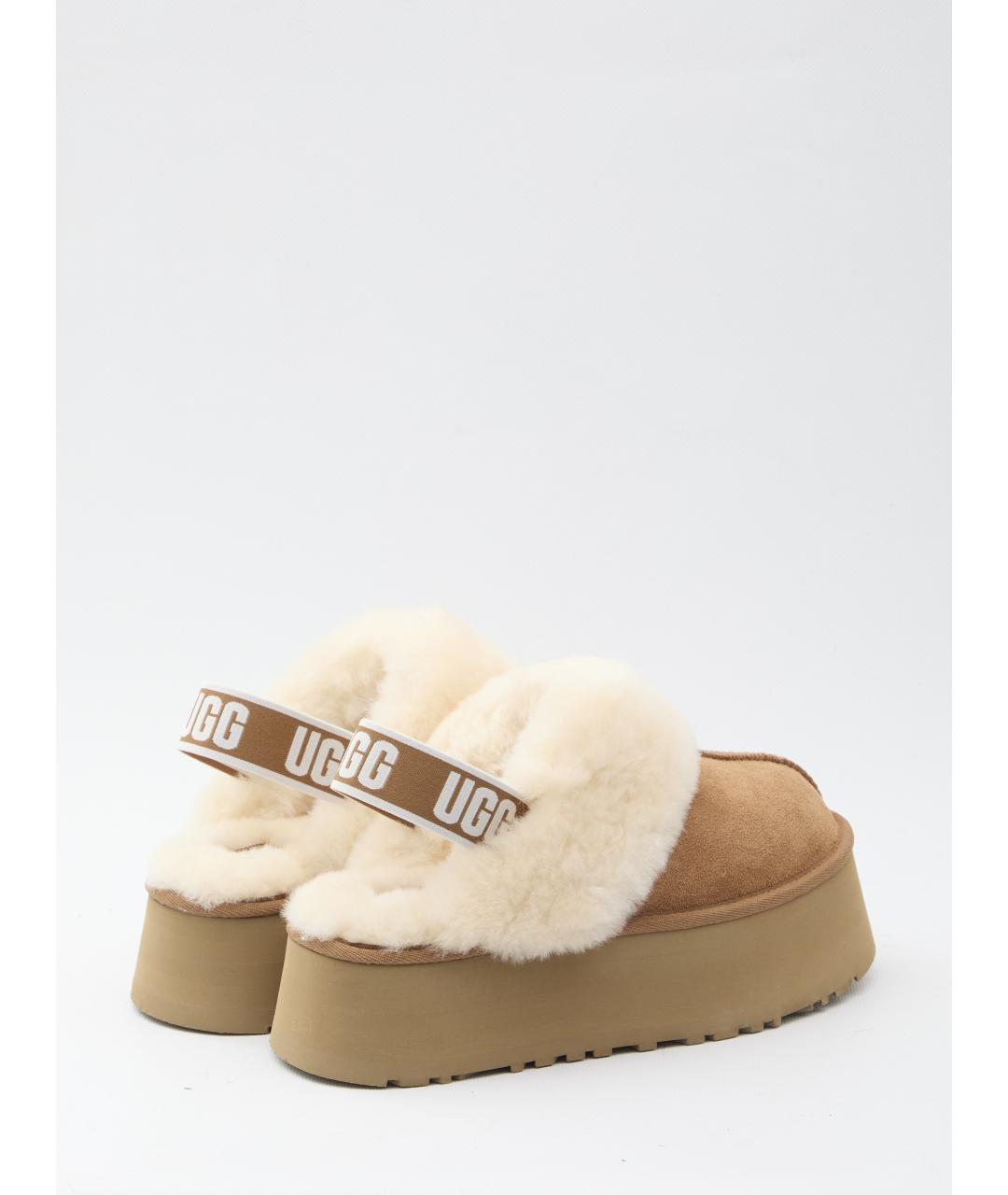 UGG AUSTRALIA Коричневые кожаные сабо, фото 3