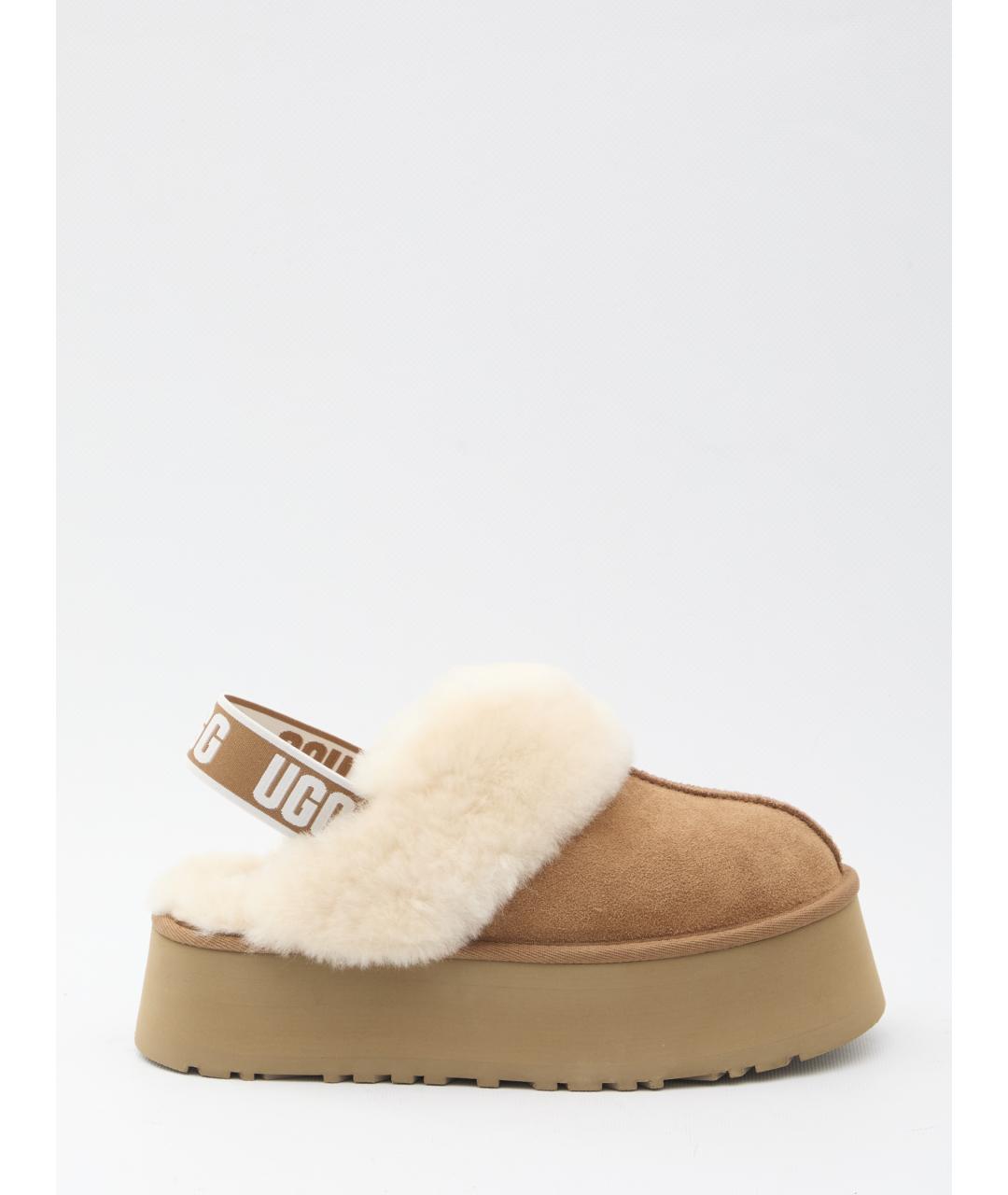 UGG AUSTRALIA Коричневые кожаные сабо, фото 6