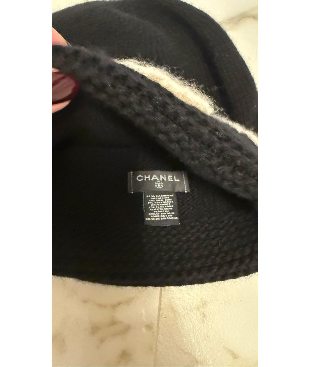 CHANEL Черная кашемировая шапка, фото 3