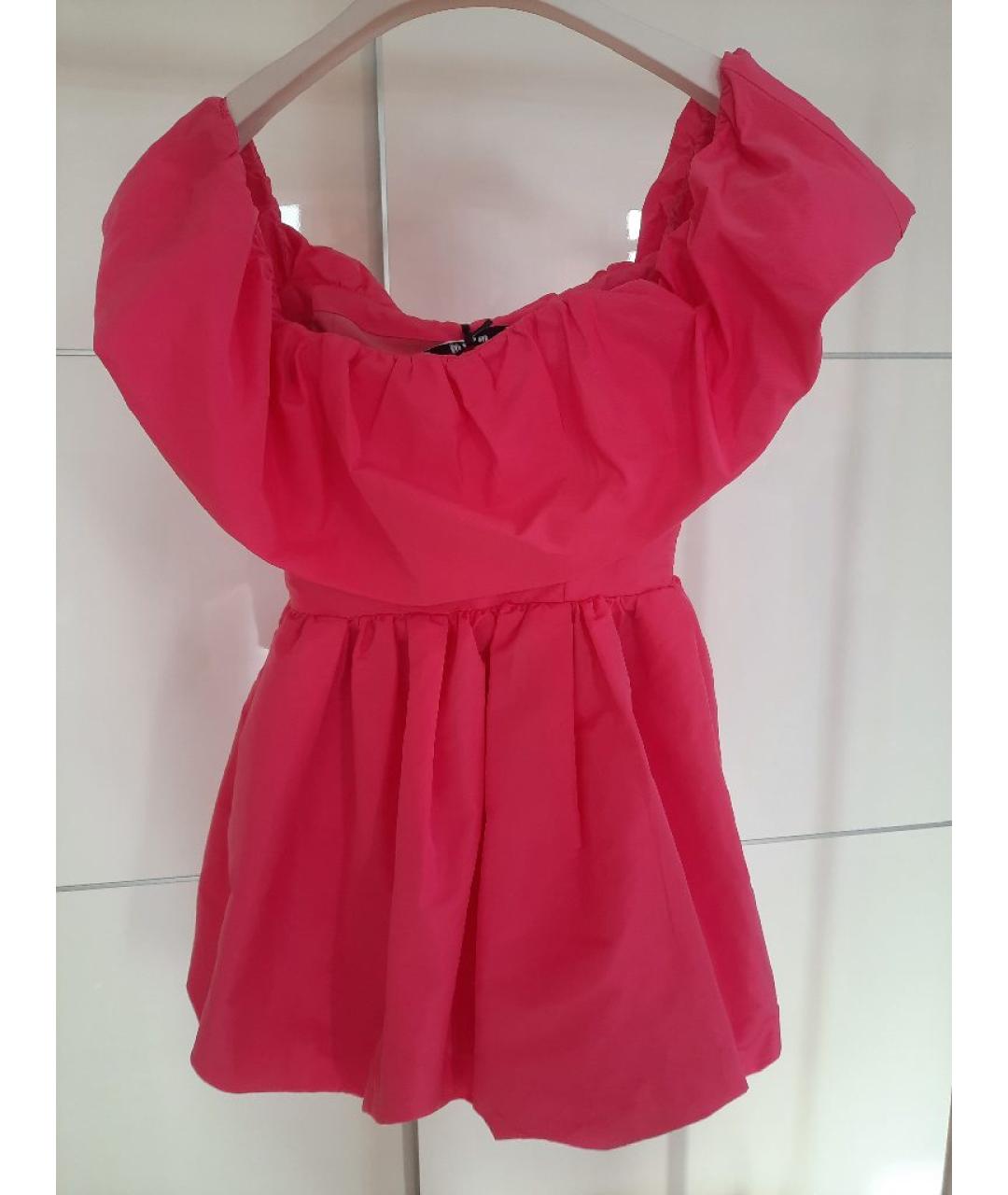 MSGM Розовое полиэстеровое коктейльное платье, фото 5