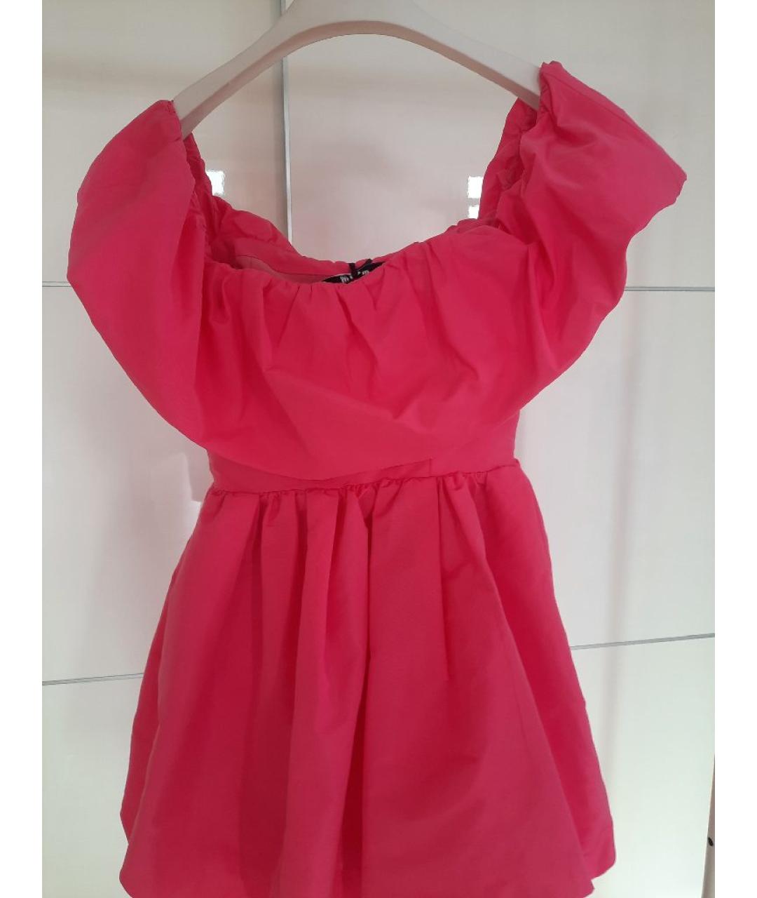 MSGM Розовое полиэстеровое коктейльное платье, фото 2