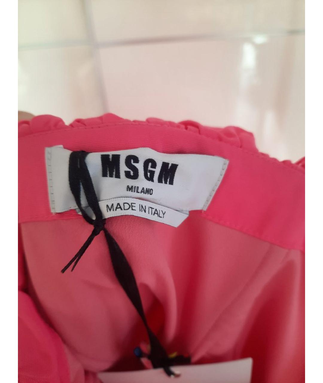 MSGM Розовое полиэстеровое коктейльное платье, фото 3