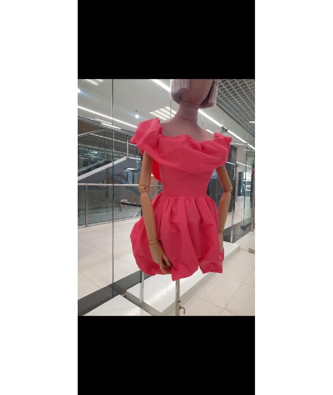 MSGM Розовое полиэстеровое коктейльное платье, фото 6