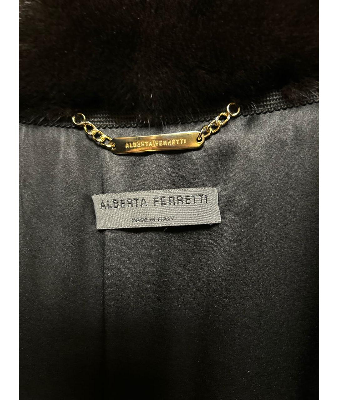 ALBERTA FERRETTI Коричневая меховая шуба, фото 6