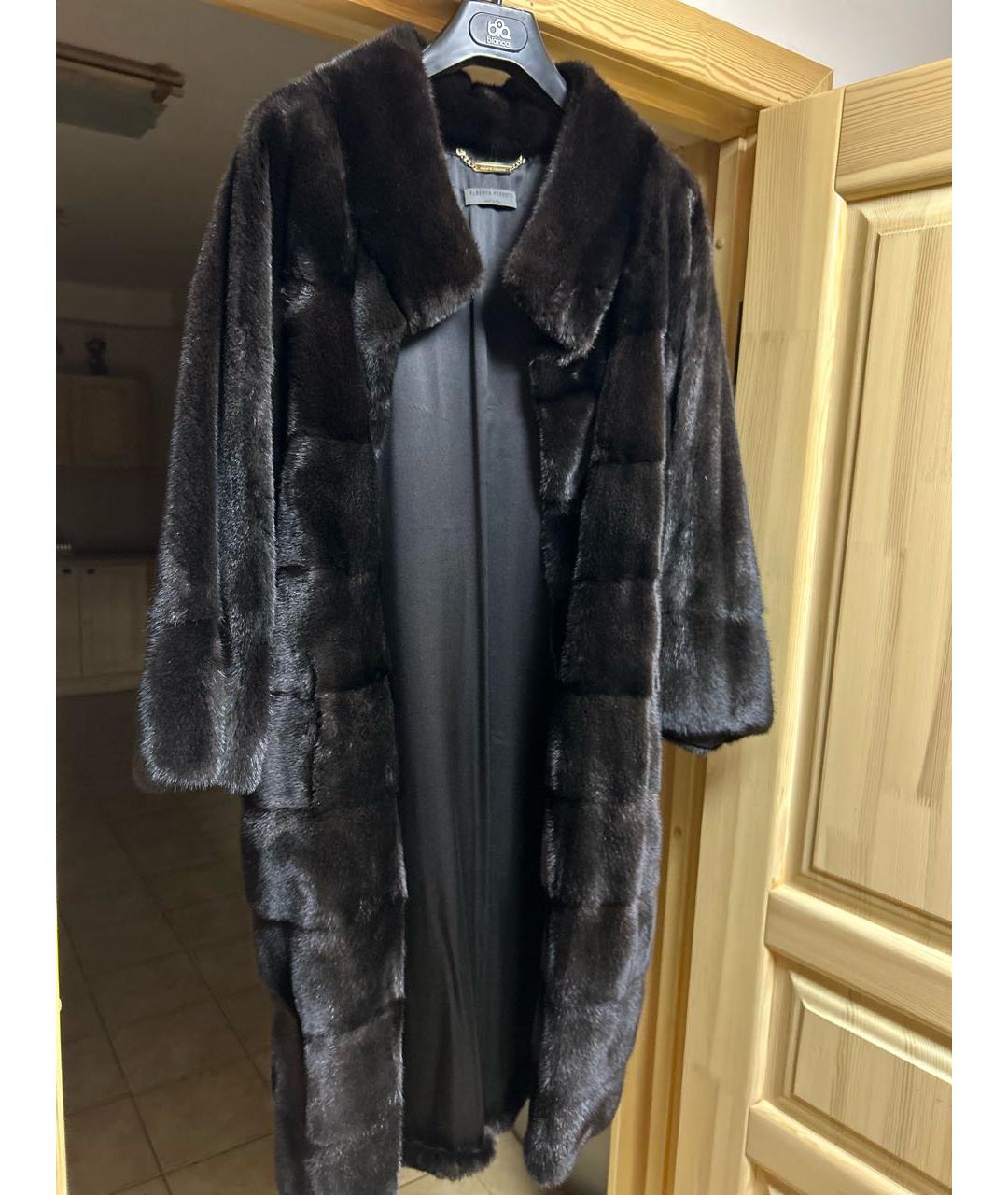 ALBERTA FERRETTI Коричневая меховая шуба, фото 8