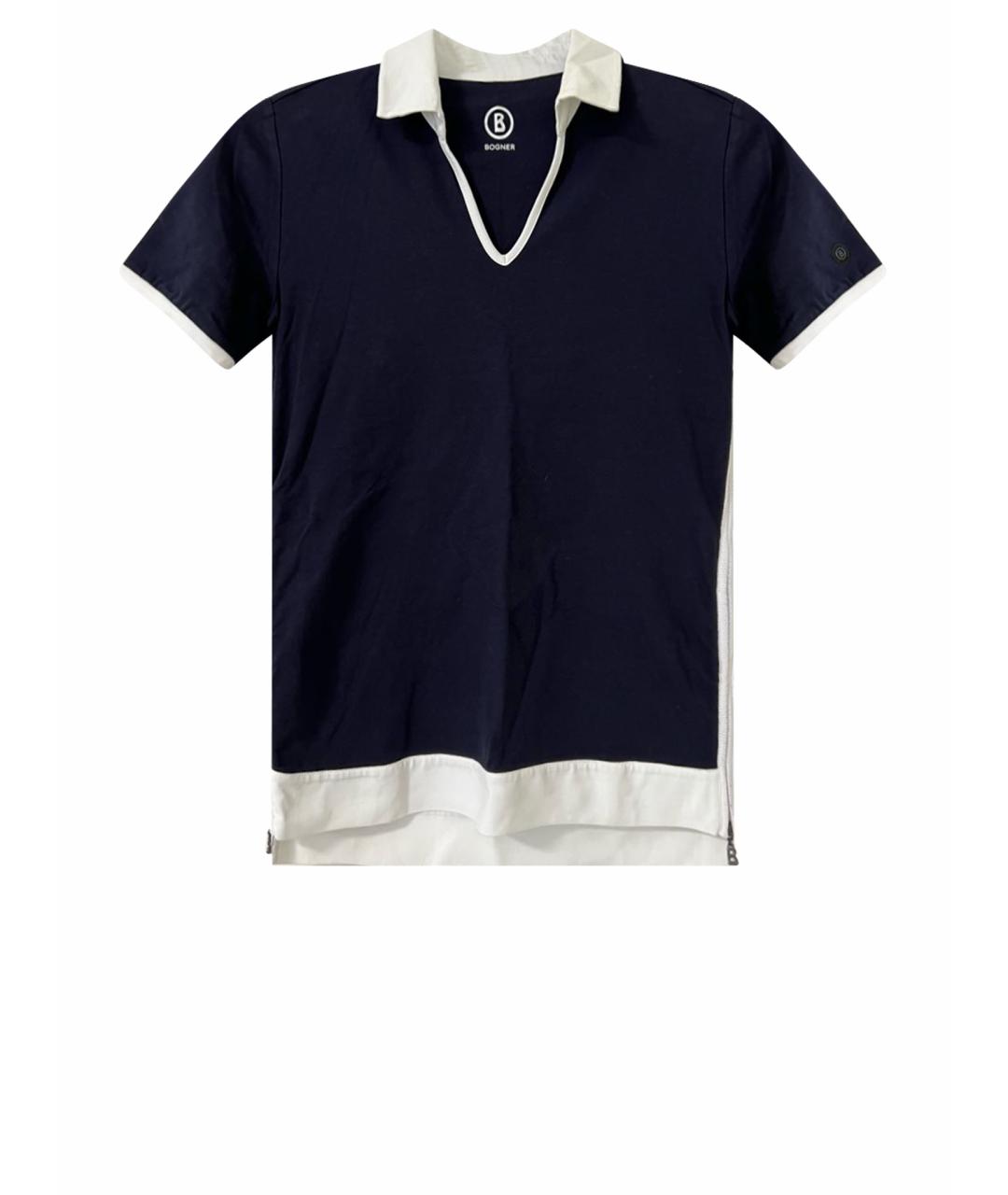 BOGNER Темно-синяя хлопко-эластановая футболка, фото 1