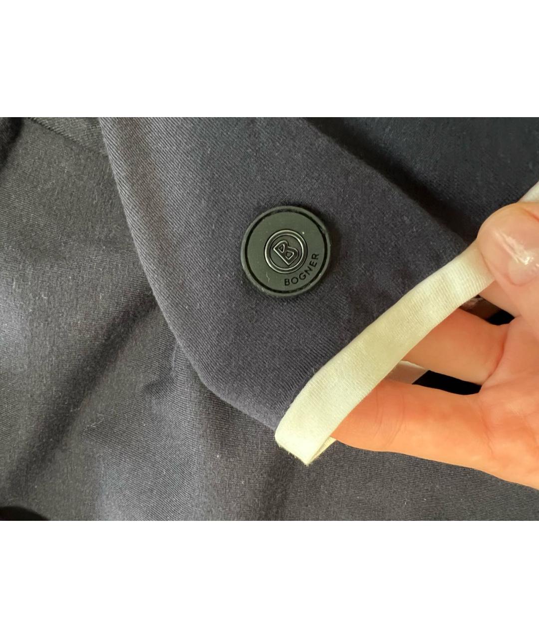 BOGNER Темно-синяя хлопко-эластановая футболка, фото 4