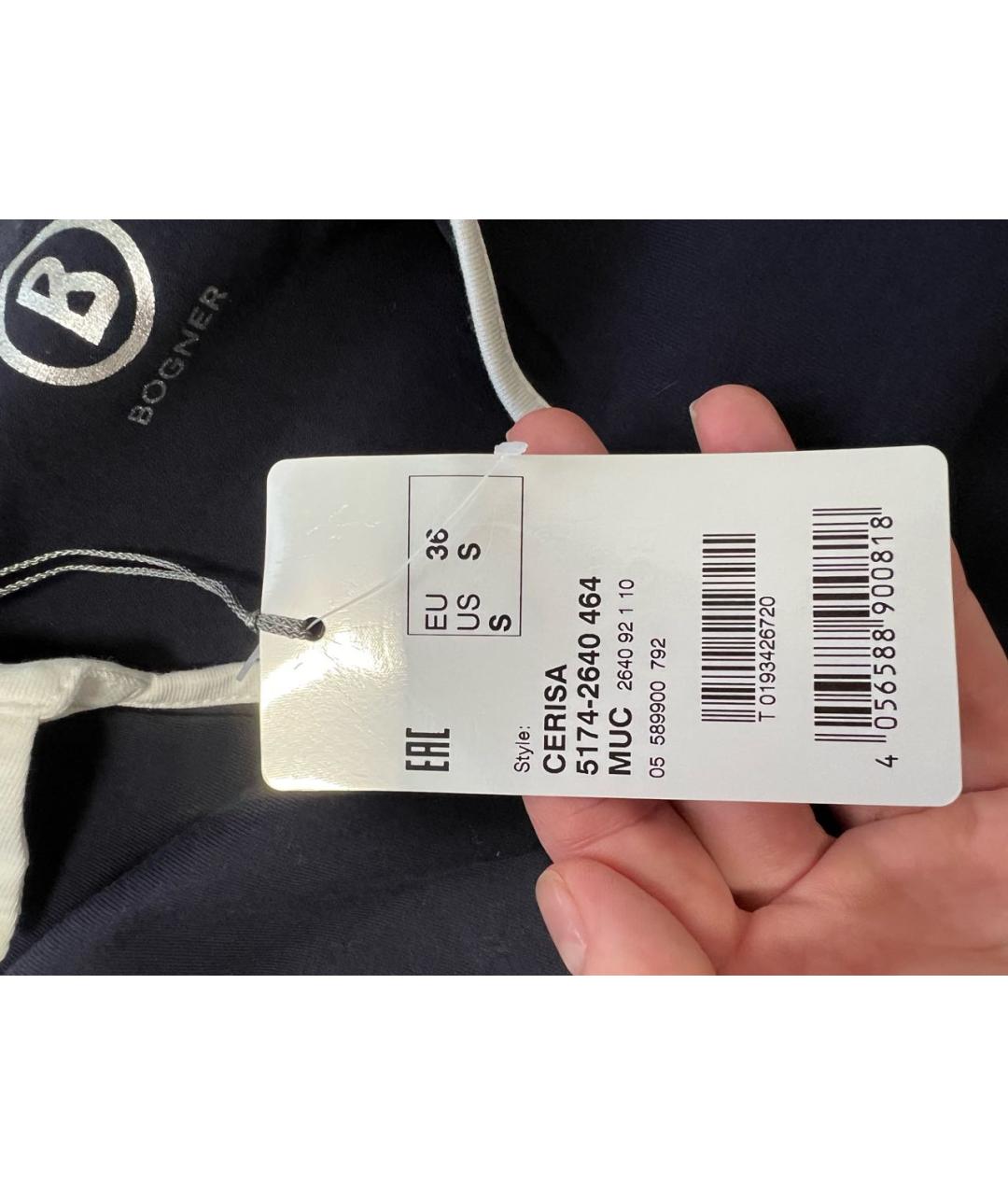 BOGNER Темно-синяя хлопко-эластановая футболка, фото 5