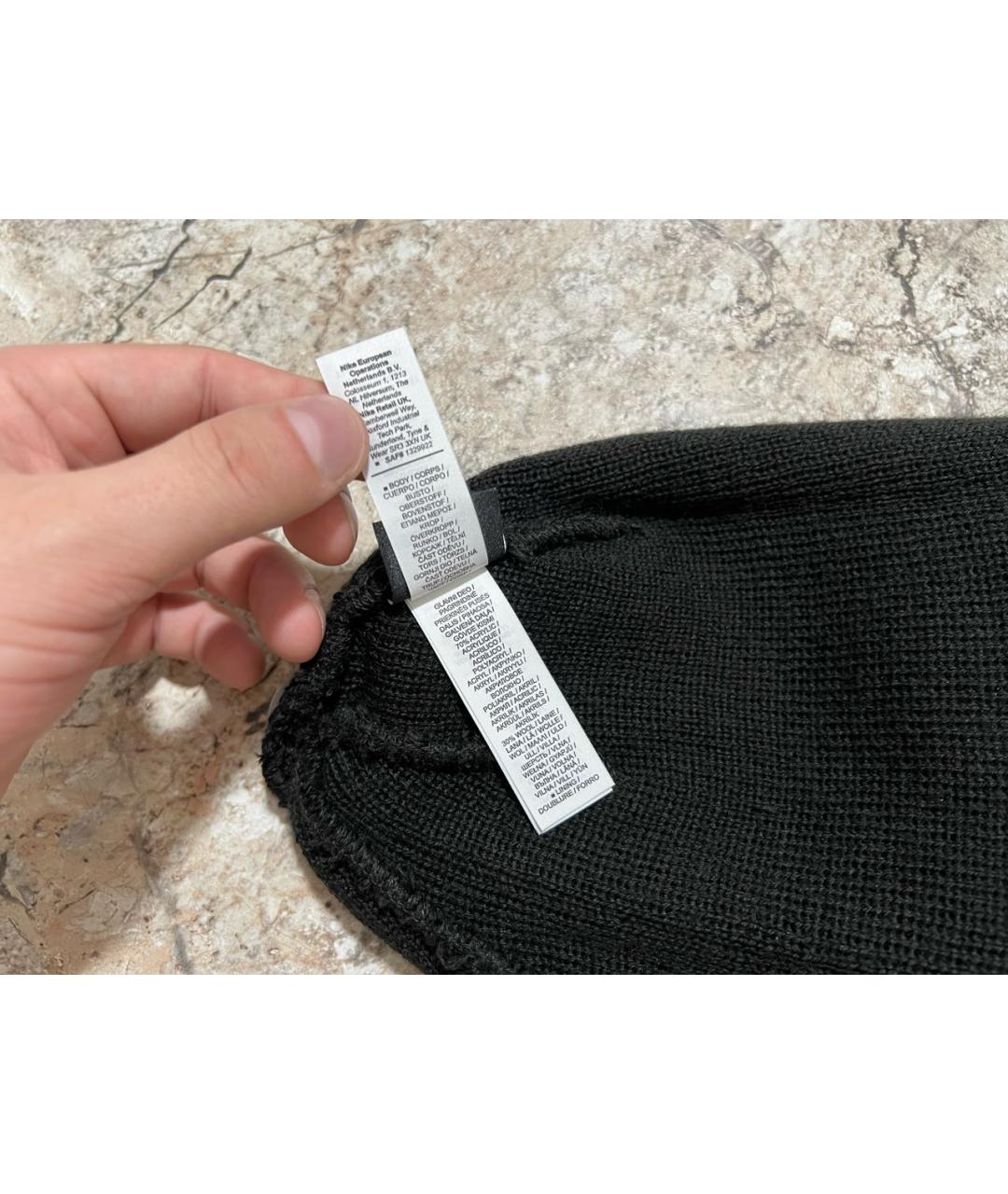 NIKE Черная шерстяная шапка, фото 7