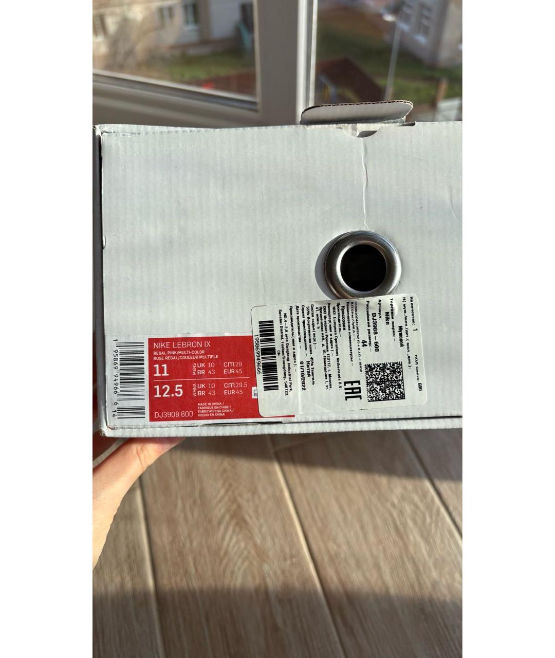 NIKE Розовые синтетические высокие кроссовки / кеды, фото 7