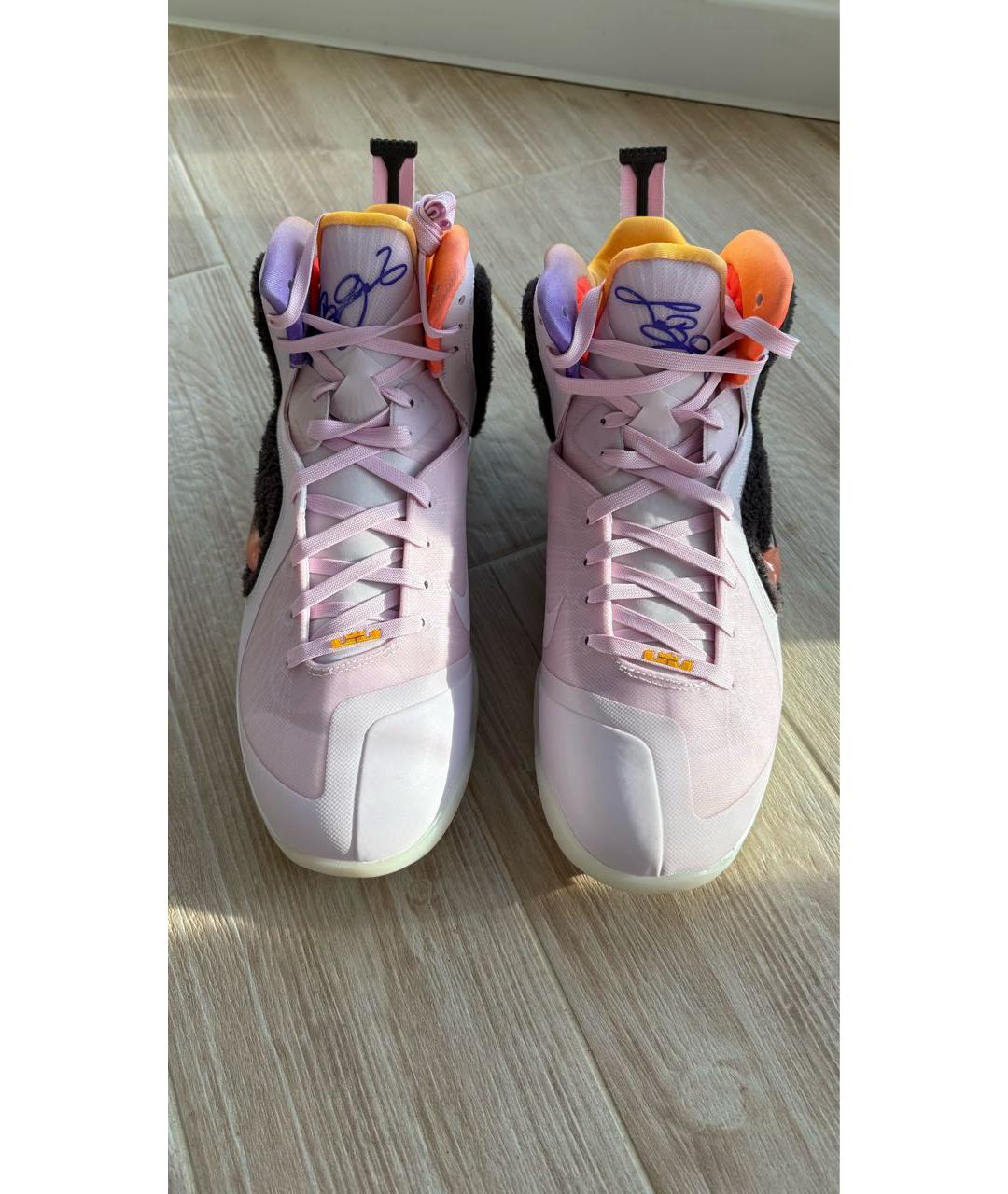 NIKE Розовые синтетические высокие кроссовки / кеды, фото 2