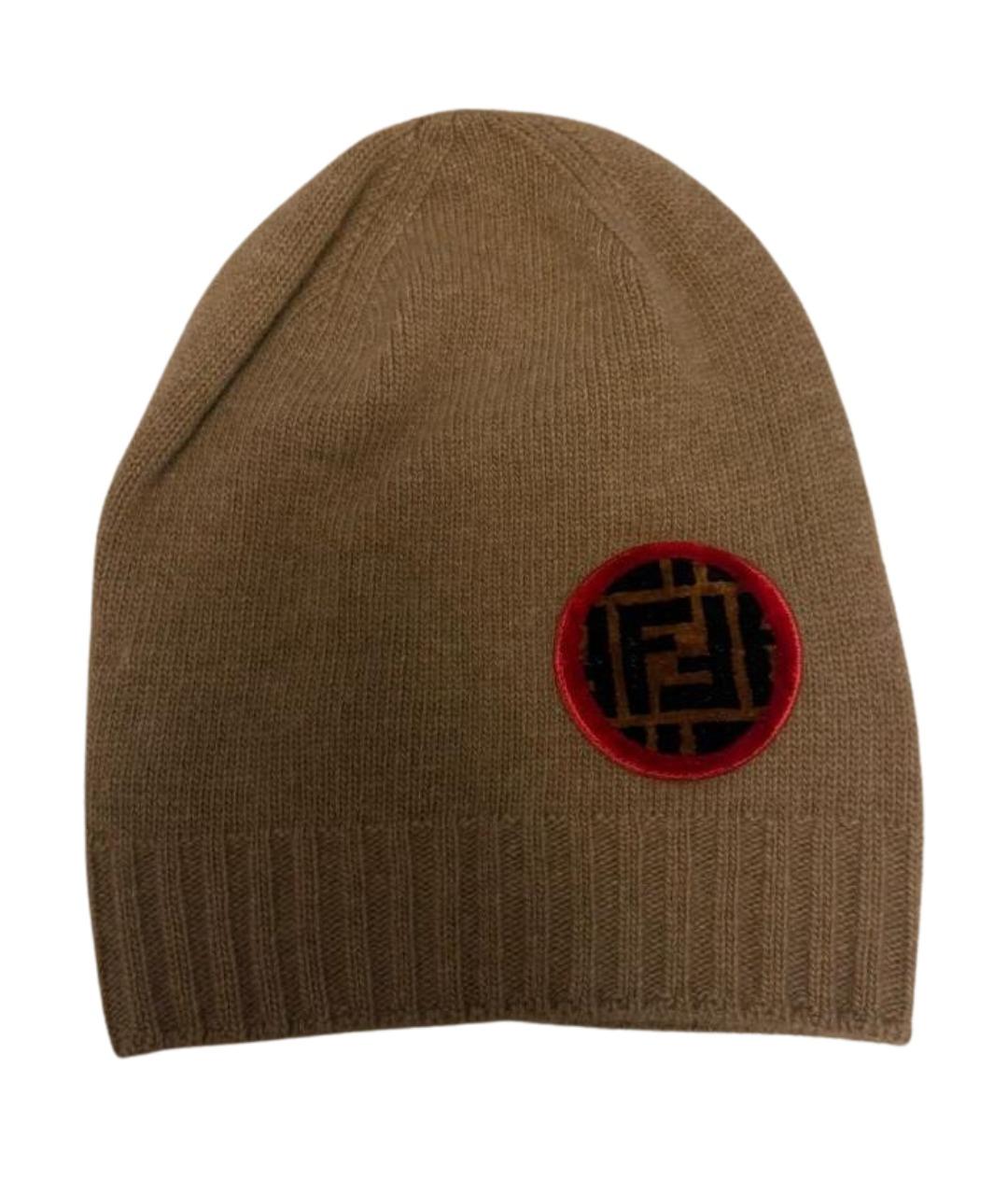 FENDI Бежевая шерстяная шапка, фото 1