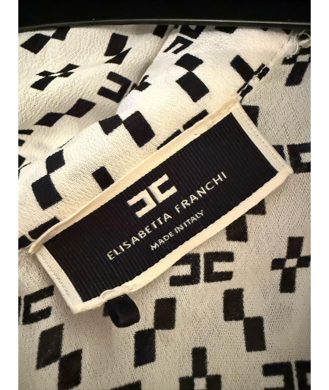 ELISABETTA FRANCHI Белое вискозное повседневное платье, фото 3