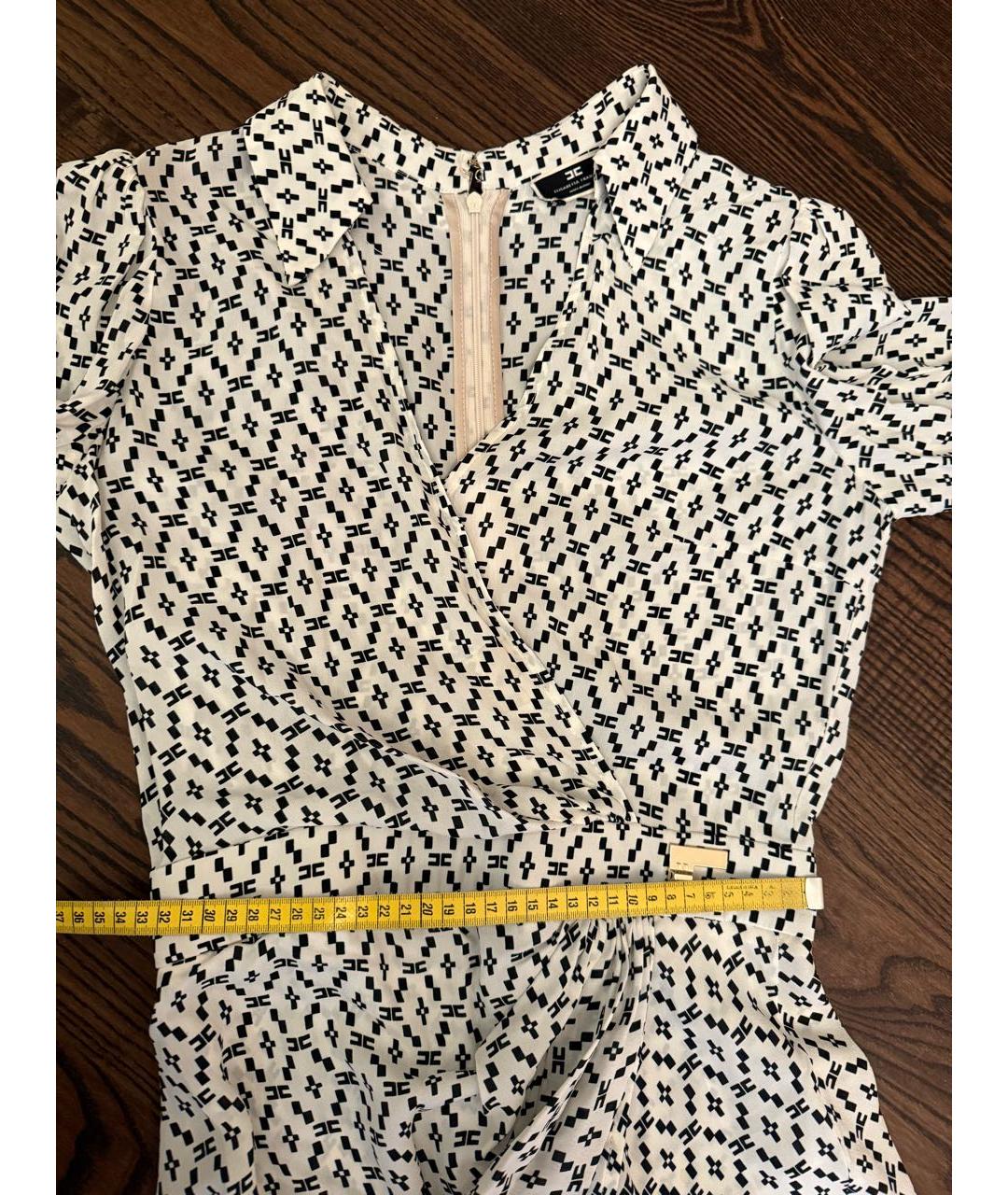 ELISABETTA FRANCHI Белое вискозное повседневное платье, фото 7