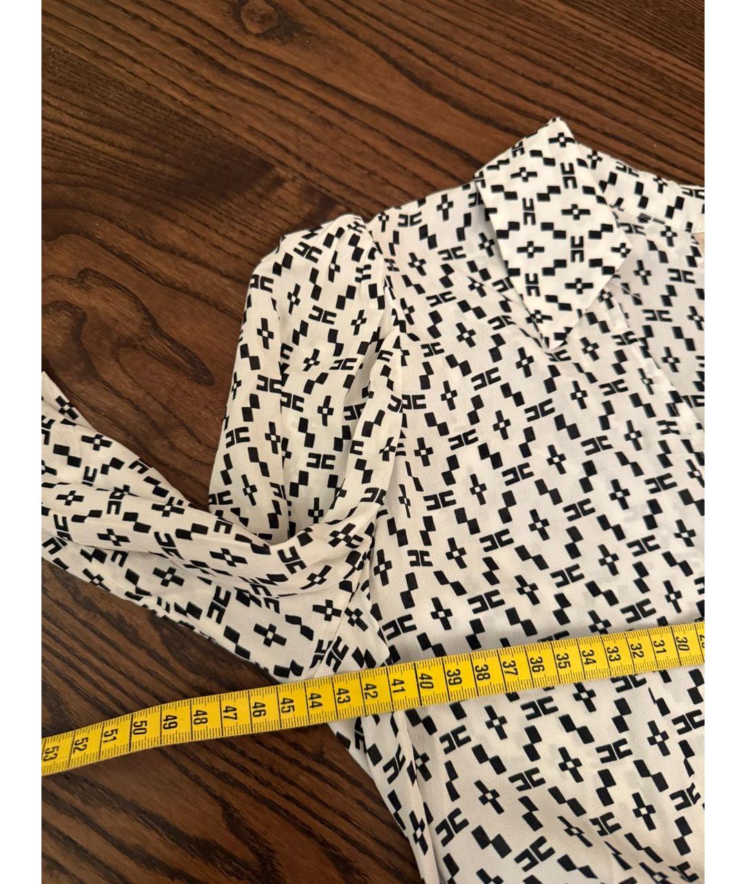 ELISABETTA FRANCHI Белое вискозное повседневное платье, фото 6