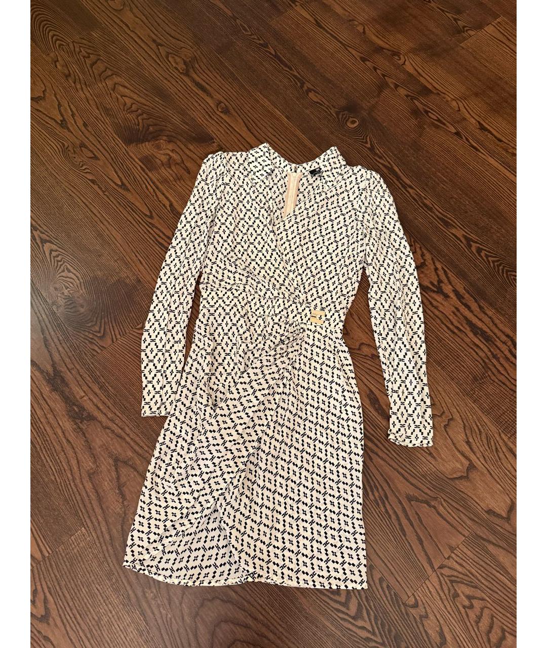 ELISABETTA FRANCHI Белое вискозное повседневное платье, фото 9