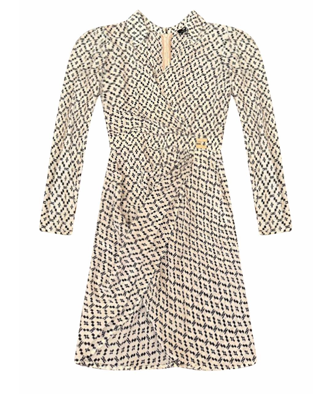 ELISABETTA FRANCHI Белое вискозное повседневное платье, фото 1