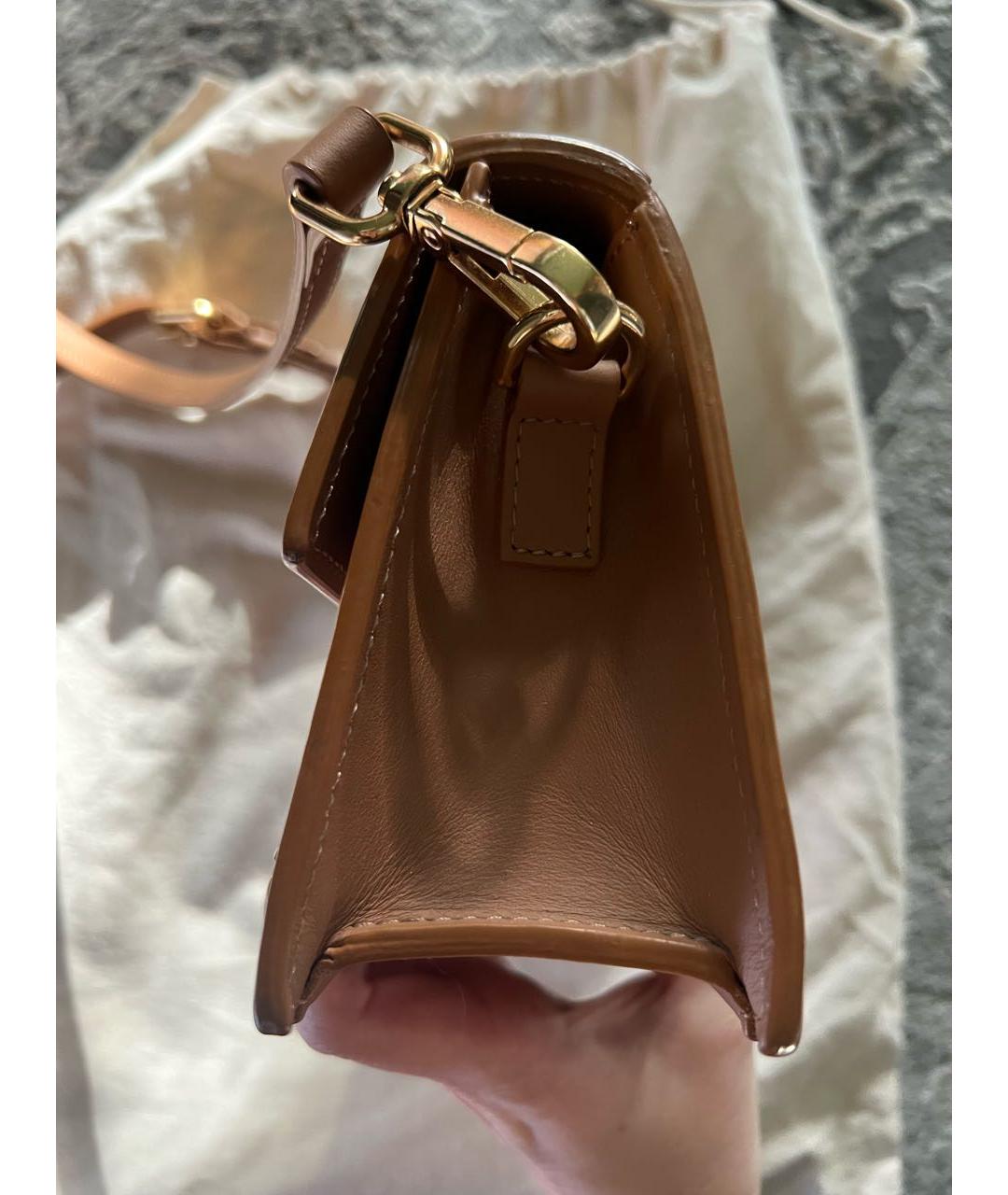 JACQUEMUS Коричневая кожаная сумка через плечо, фото 6