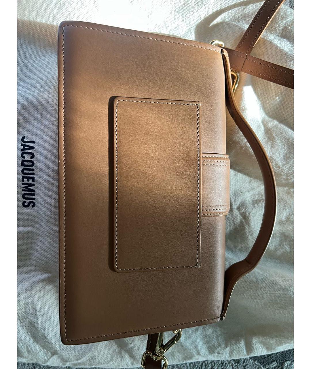 JACQUEMUS Коричневая кожаная сумка через плечо, фото 3