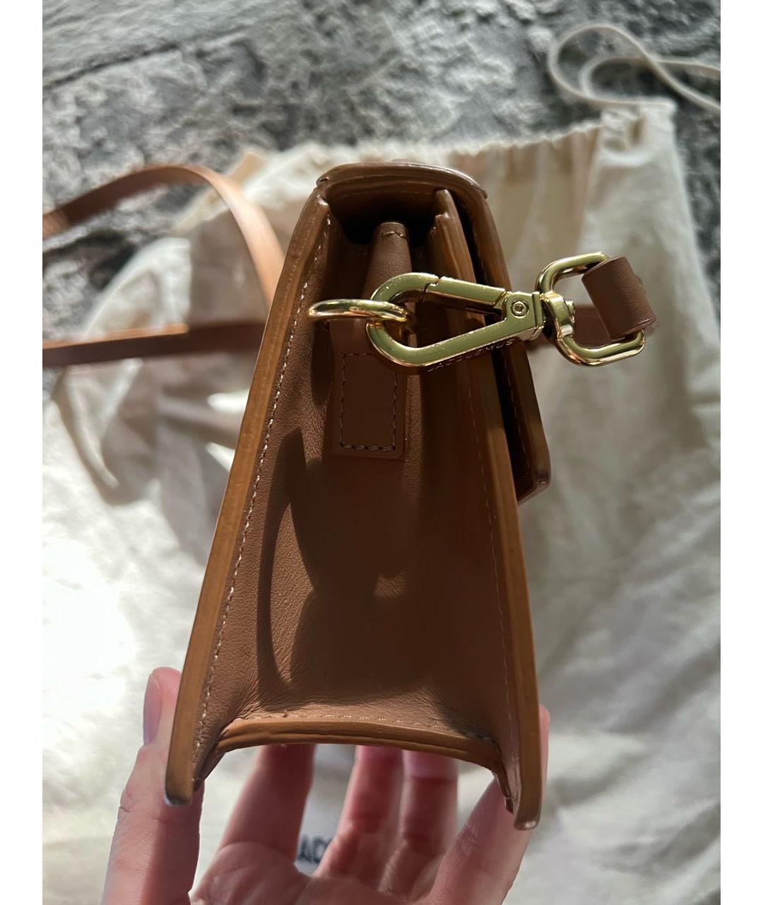 JACQUEMUS Коричневая кожаная сумка через плечо, фото 5