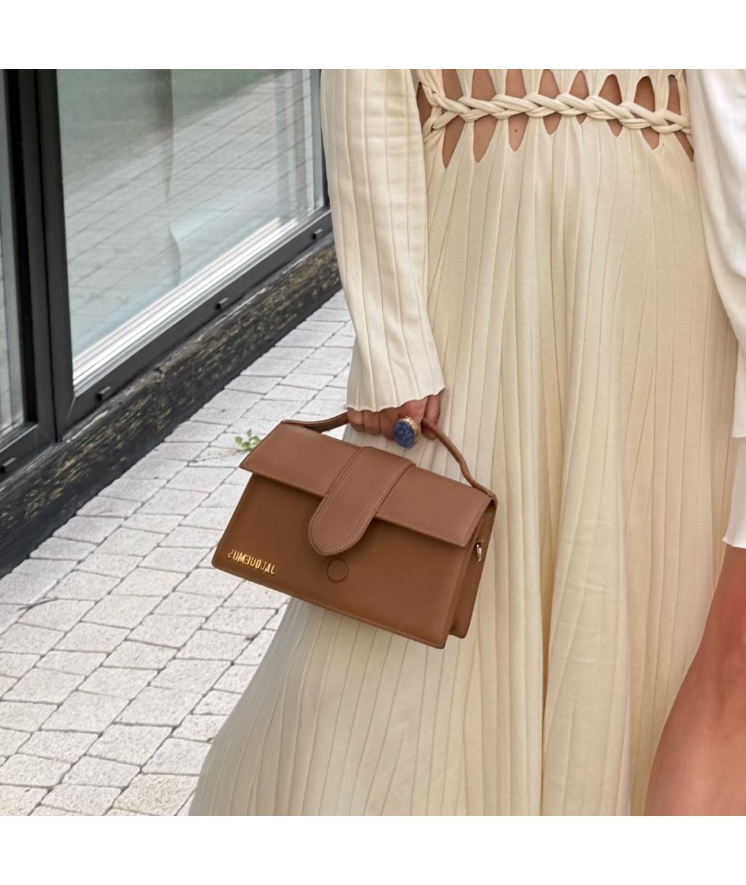 JACQUEMUS Коричневая кожаная сумка через плечо, фото 8