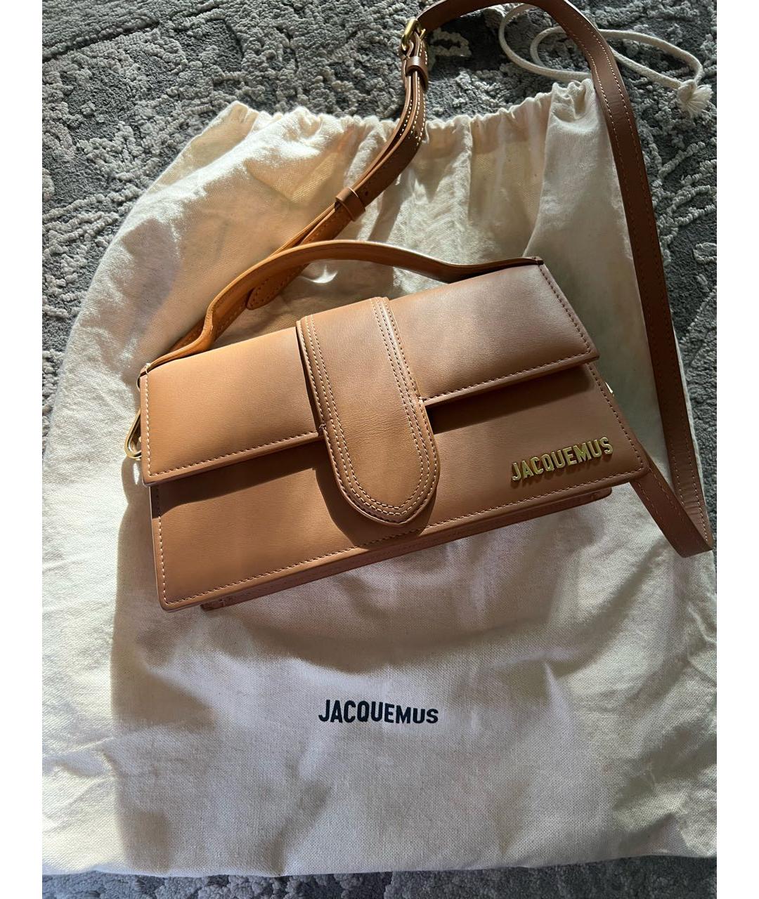 JACQUEMUS Коричневая кожаная сумка через плечо, фото 9